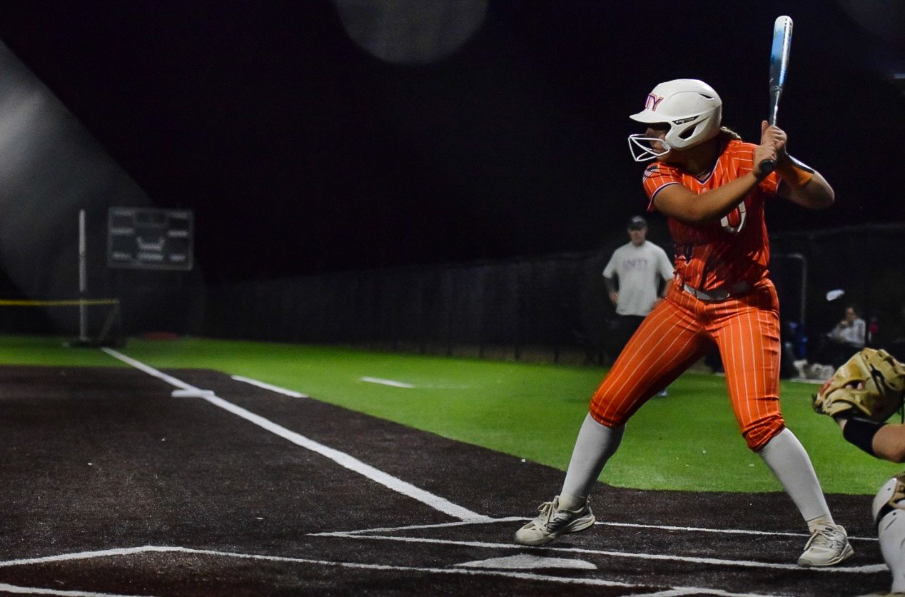Daniella stands in the batter's box.