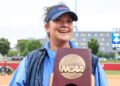 Ole Miss Softball Head Coach Jamie Trachsel after the Rebels punched their ticket to the WCWS in 2025. (Photo Courtesy of Ole Miss)