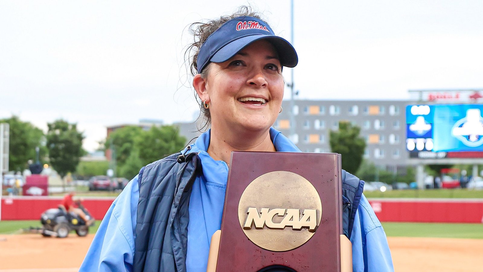 Ole Miss Softball Head Coach Jamie Trachsel after the Rebels punched their ticket to the WCWS in 2025. (Photo Courtesy of Ole Miss)